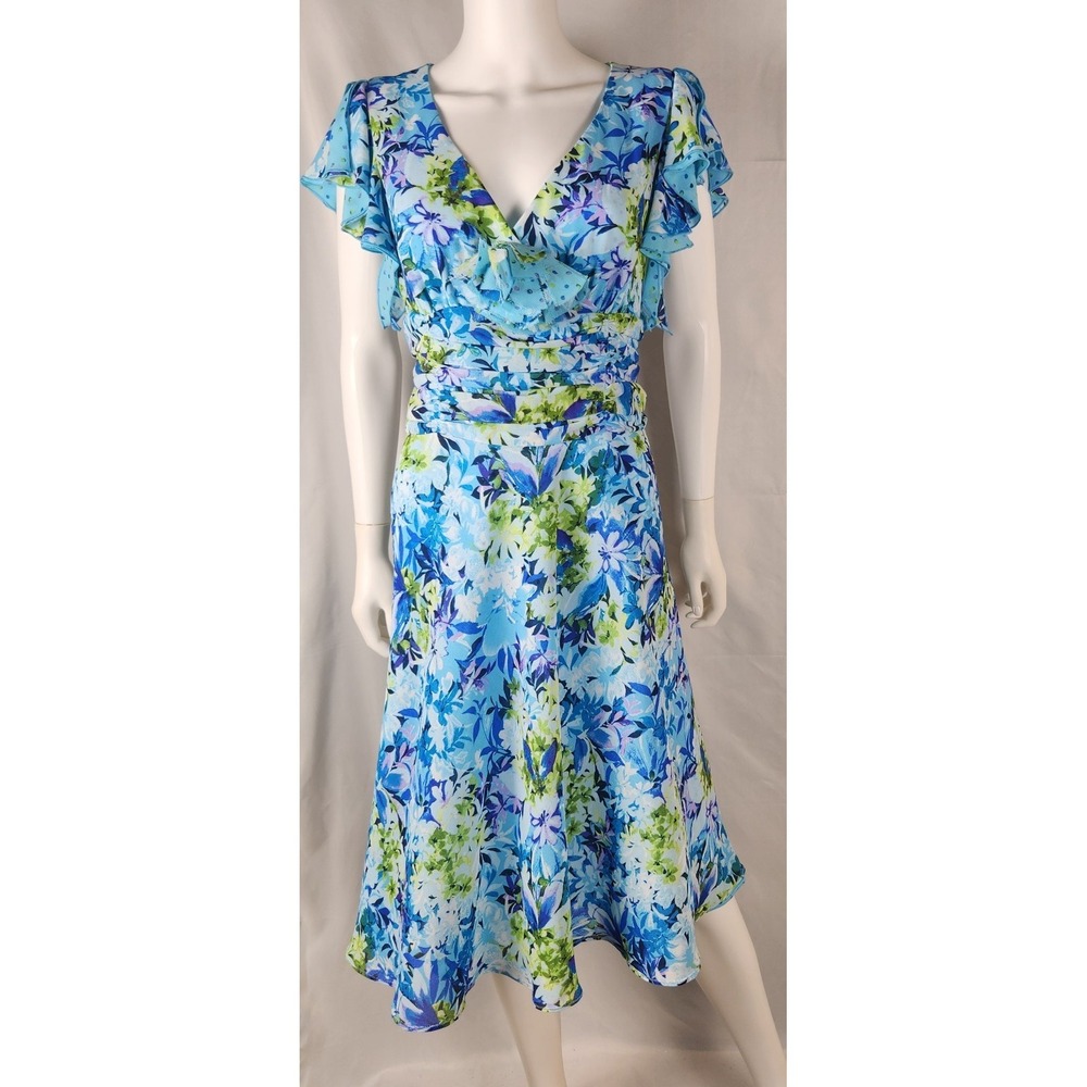 Emma James Reversible Floral/Polkadot Flowy 2000s/Classic/SlowFashion Dress 14